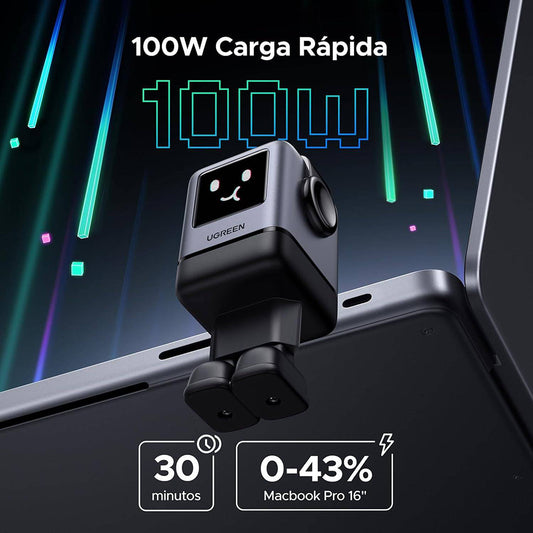 Caricabatterie da Rete UGREEN X688 Uno, 100W, 5A, 1 x USB-A - 3 x USB-C, Nero