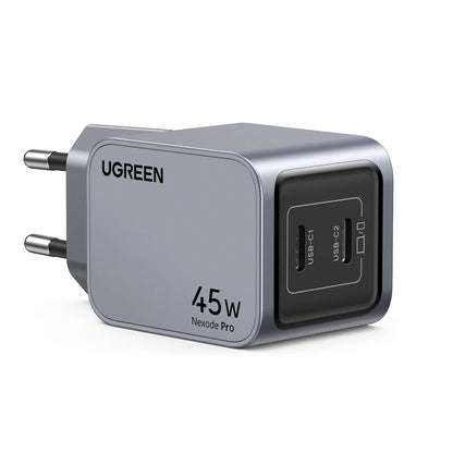 Caricabatterie di rete UGREEN X707 Nexode Pro, 45W, 3A, 2 x USB-C, Grigio 