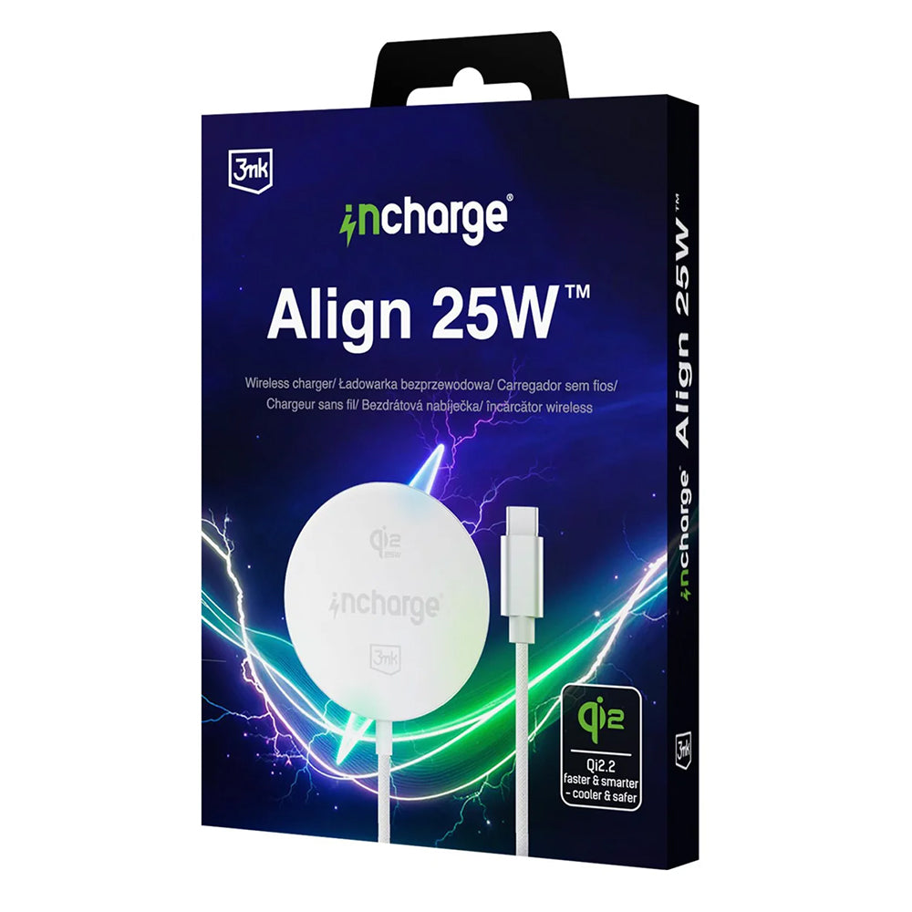 Caricatore Wireless da Rete 3MK Align, 25W, Bianco