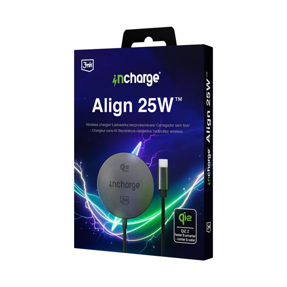 Caricatore Wireless da Rete 3MK Align, 25W, Nero