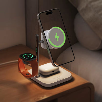 Caricabatterie Wireless Retea Acefast E39 3in1, 32.5W, Bianco
