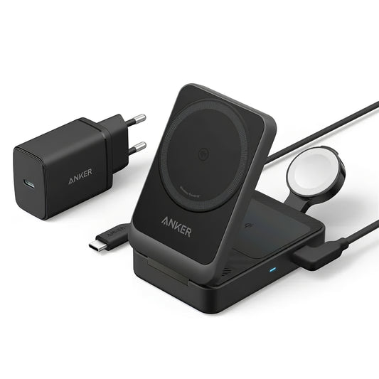 Caricabatterie Wireless Anker MagGo 3in1, 15W, 1.67A, Nero B2557311