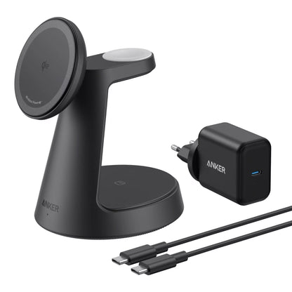 Caricabatterie Rete Wireless Anker MagGo 3in1, 15W, 1.67A, Nero B25M4G11