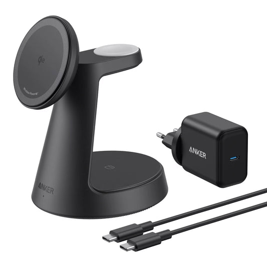 Caricabatterie Rete Wireless Anker MagGo 3in1, 15W, 1.67A, Nero B25M4G11