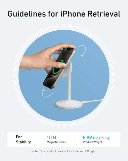 Caricabatterie Retea Wireless Anker MagGo Stand, 15W, 1.67A, Bianco A25X1H21