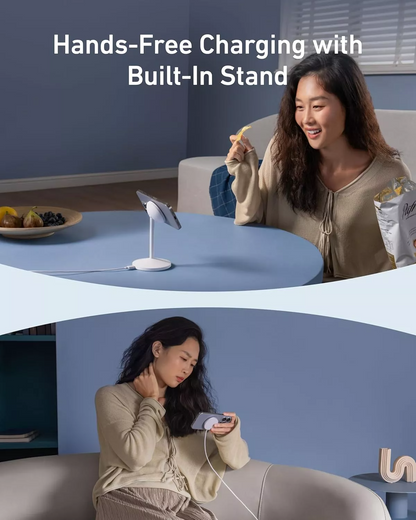 Caricabatterie Retea Wireless Anker MagGo Stand, 15W, 1.67A, Bianco A25X1H21