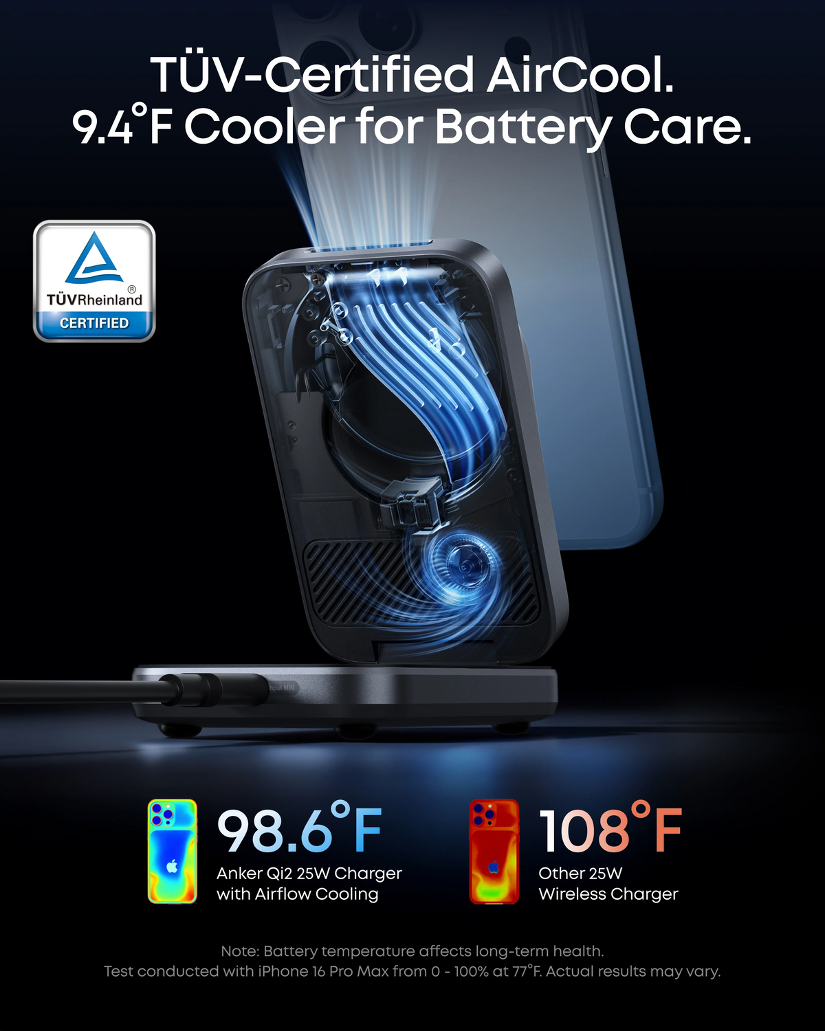 Caricatore Wireless da Rete Anker Prime MagGo 3in1, 25W, Nero A25N1