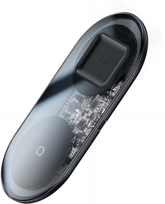 Caricabatterie Rete Wireless Baseus Simple 2in1, 15W, 1.67A, Trasparente WXJK-A01