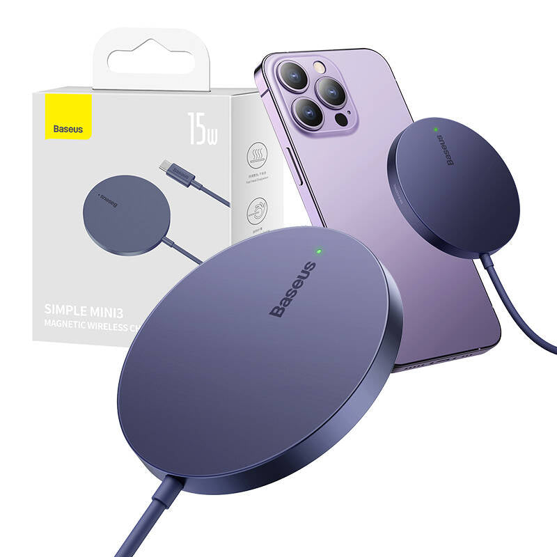 Caricabatterie Wireless Baseus Simple Mini3, 15W, 1.67A, Viola CCJJ040205