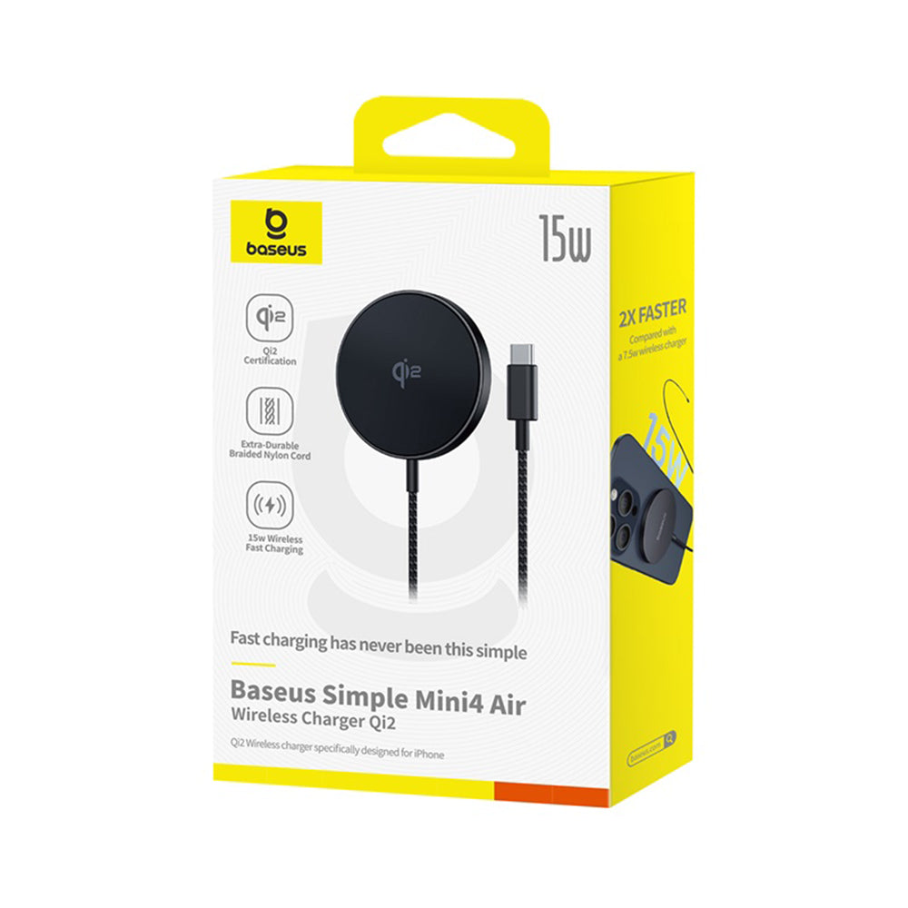 Caricabatterie Wireless Baseus Simple Mini4 Air, 15W, 1.67A, Nero P10278200111-00