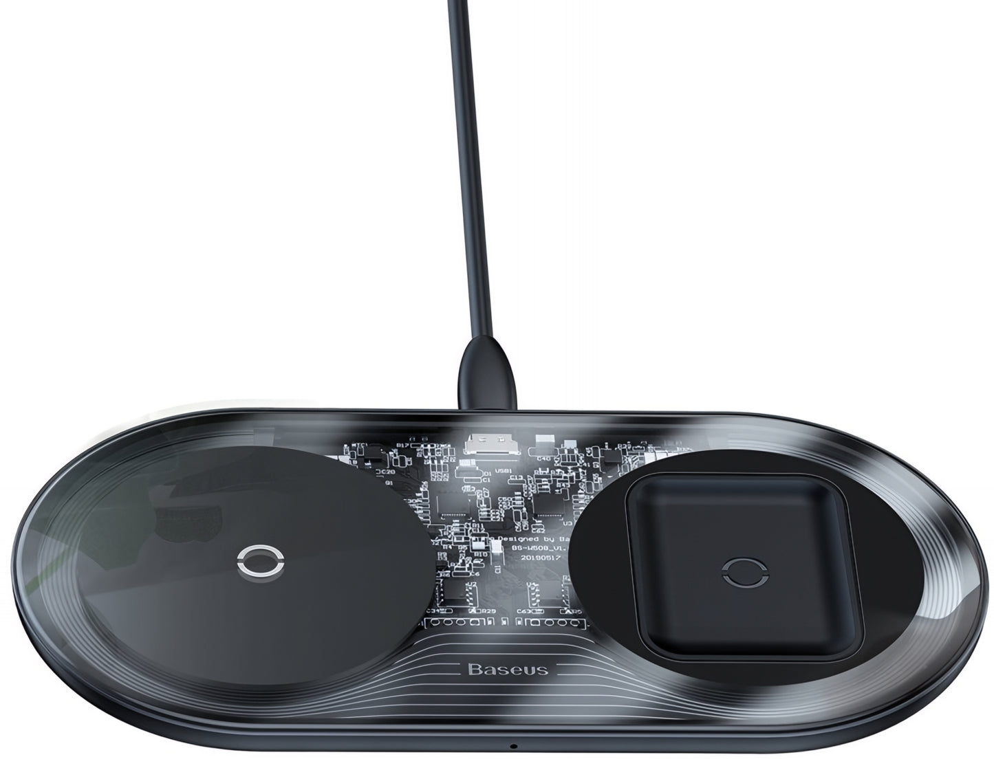 Caricabatterie Rete Wireless Baseus Simple 2in1, 15W, 1.67A, Trasparente WXJK-A01