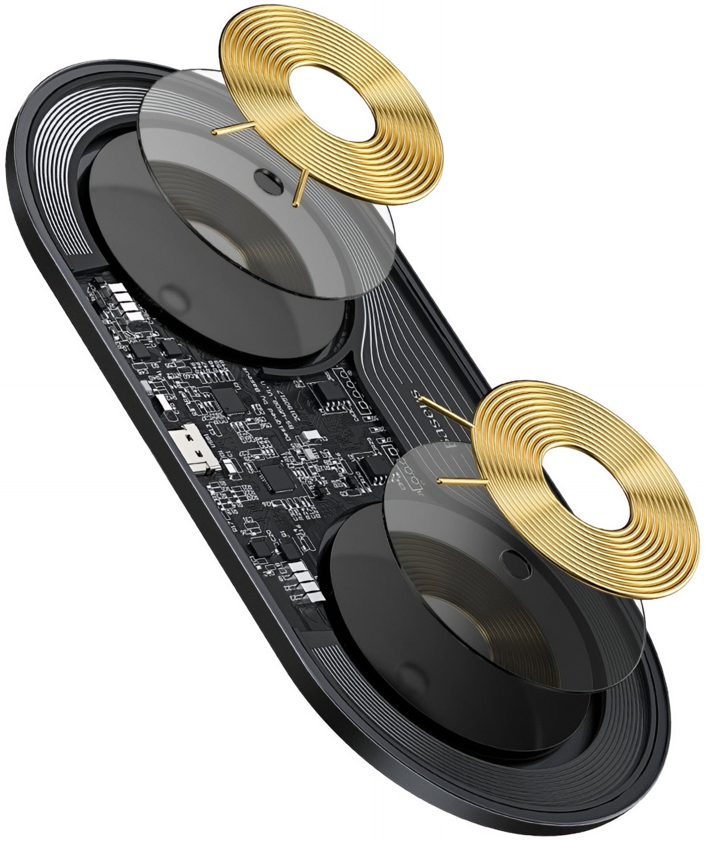 Caricabatterie Rete Wireless Baseus Simple 2in1, 15W, 1.67A, Trasparente WXJK-A01