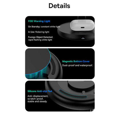 Caricabatterie Rete Wireless Baseus Swan 3in1, 20W, 1.67A, P10221302113-Z1