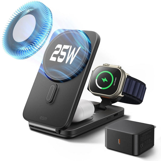 Caricabatterie Wireless ESR CryoBoost 3in1, 25W, Nero