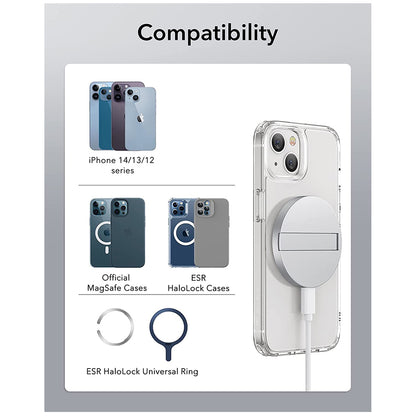 Caricabatterie Wireless Retea ESR HaloLock, 15W, 1.67A, Bianco