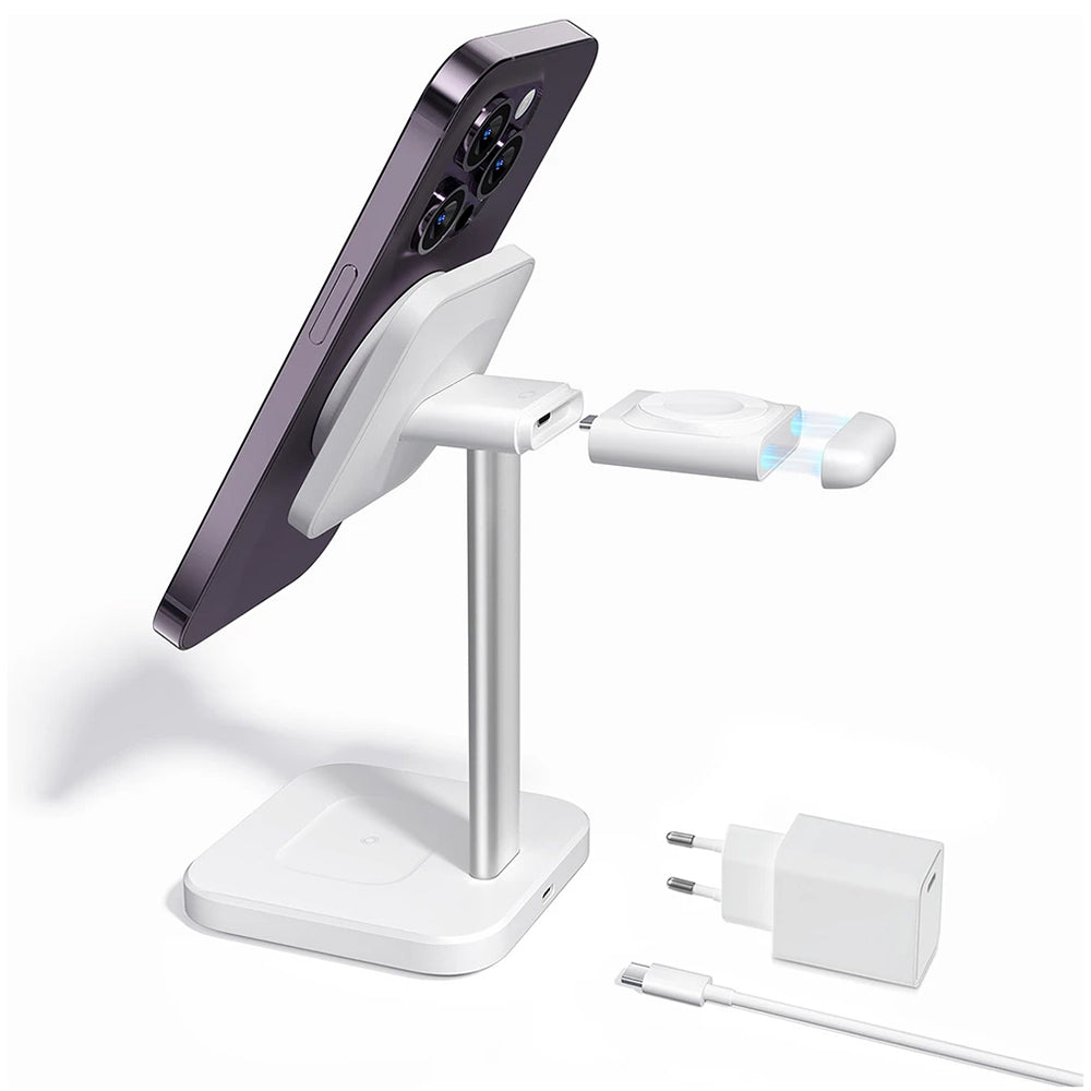 Caricabatterie Wireless Retea ESR HaloLock 3in1, 15W, 1.67A, Bianco