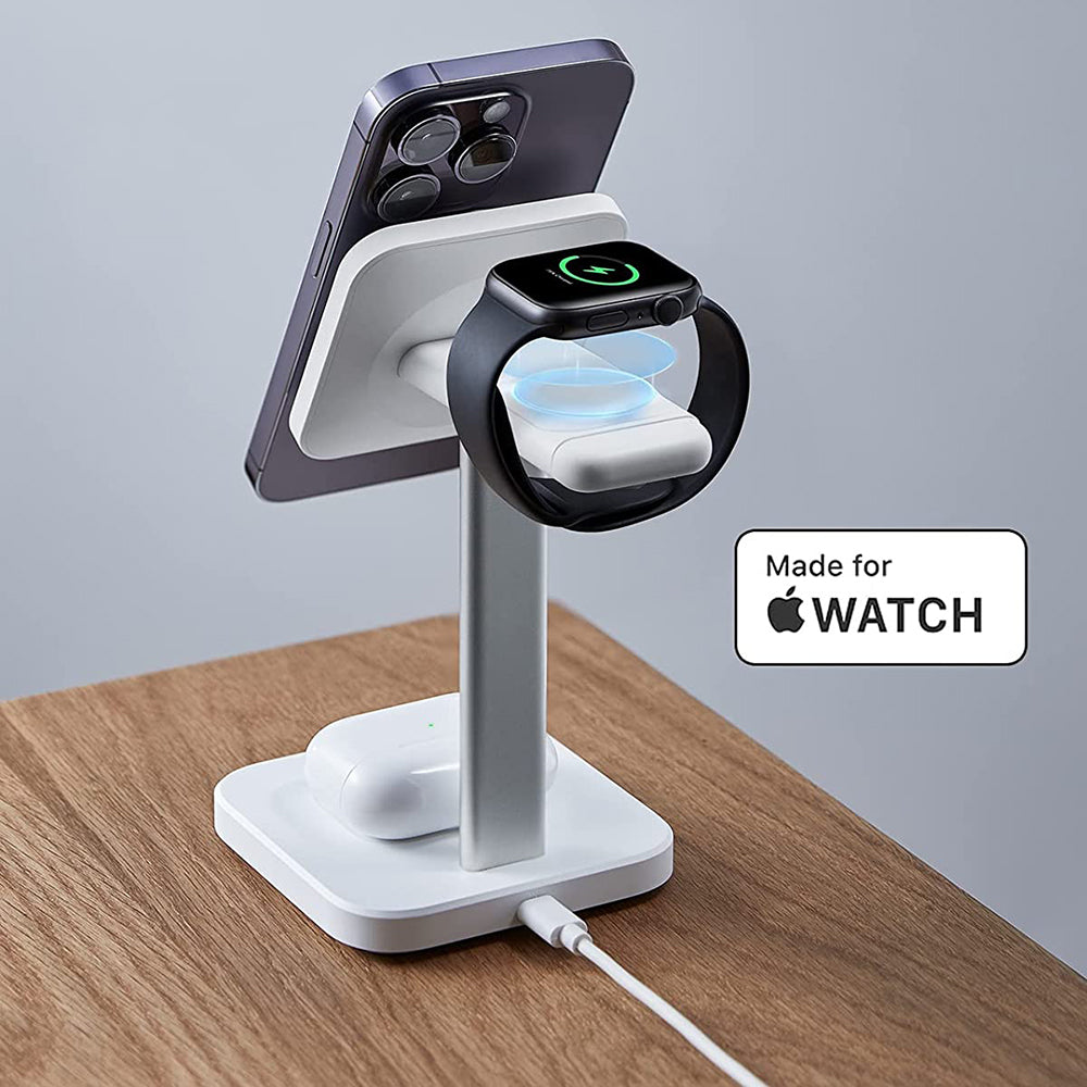 Caricabatterie Wireless Retea ESR HaloLock 3in1, 15W, 1.67A, Bianco