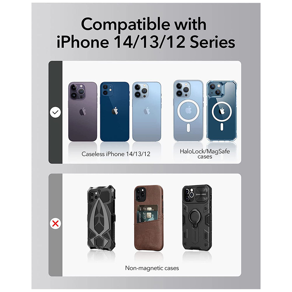 Caricabatterie Wireless ESR HaloLock Shift, 15W, 1.67A, Bianco