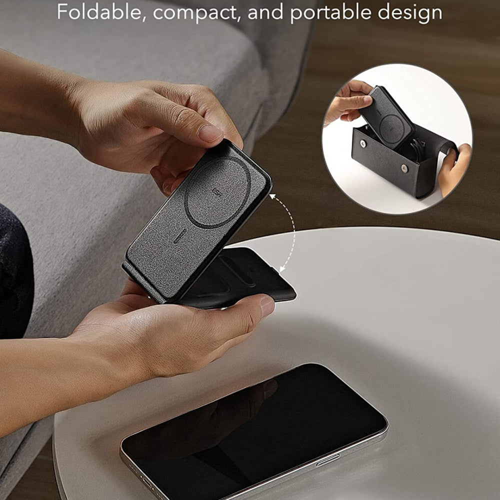 Caricabatterie Wireless Retea ESR Travel Bag 3in1, 15W, 1.67A, Nero