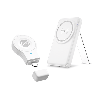 Caricabatterie Wireless Forever MACS-100 5in1, 20W, 3A, 1 x USB-A, Bianco