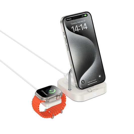 Caricabatterie Wireless Rete HOCO CQ16A 3in1, 15W, 1.67A, Bianco