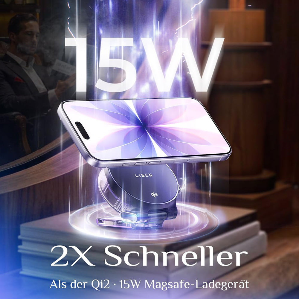 Caricabatterie Wireless Lisen W103 3in1, 7.5W, 1.1A, Nero YL0324090008