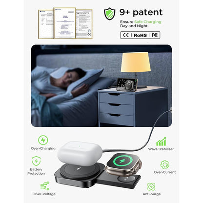 Caricabatterie Wireless Lisen 2in1, 15W, 1.67A, Nero YL0324100013