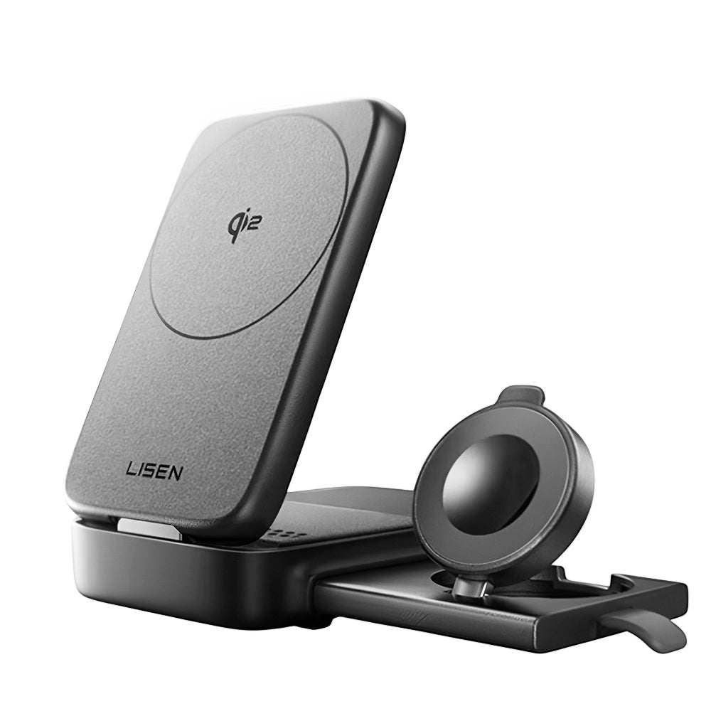 Caricabatterie Wireless Lisen W106 3in1, 15W, 1.67A, Grigio YL0424120009
