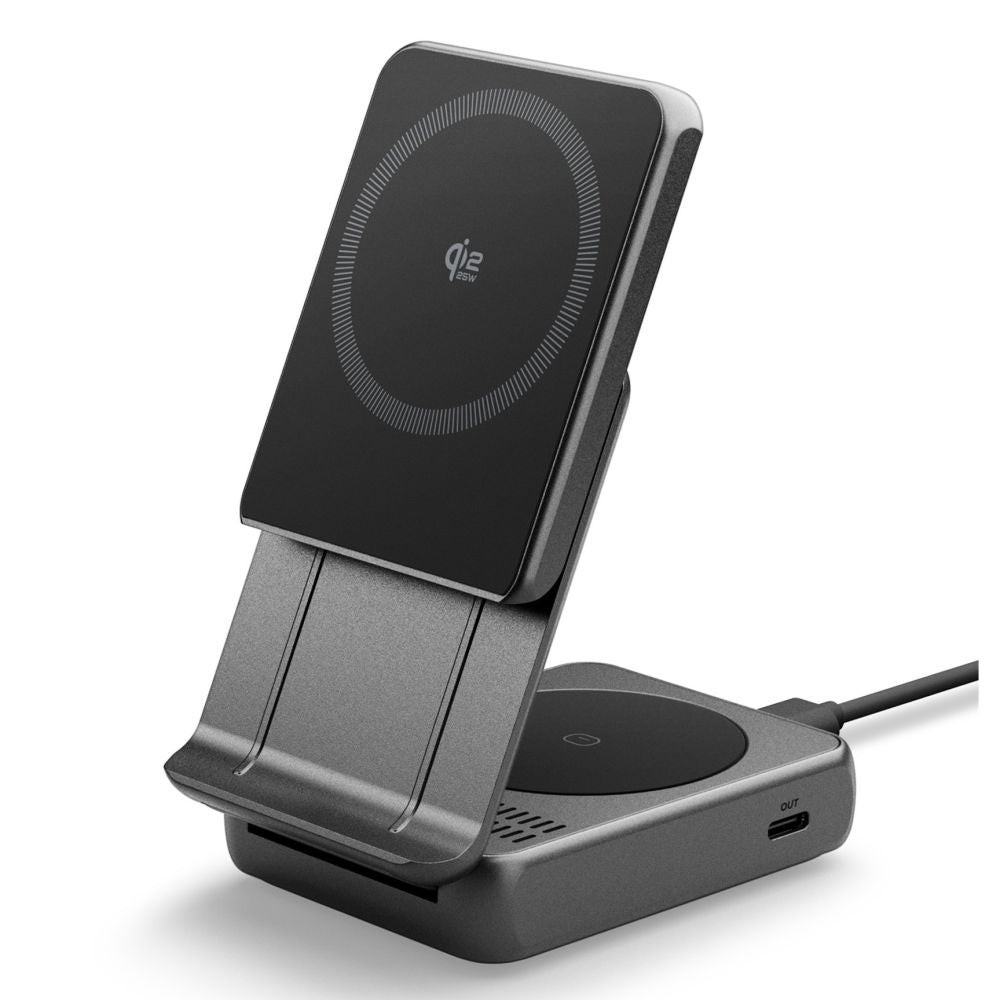 Caricabatterie Rete Wireless Spigen EF302MOQ 3in1, 25W, 1 x USB-C, Grigio
