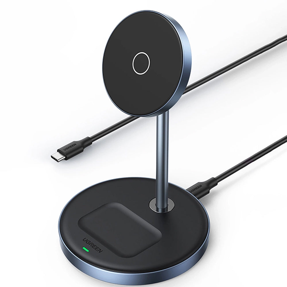 Caricabatterie Rete Wireless UGREEN CD317 2in1, 20W, 1.67A, Nero