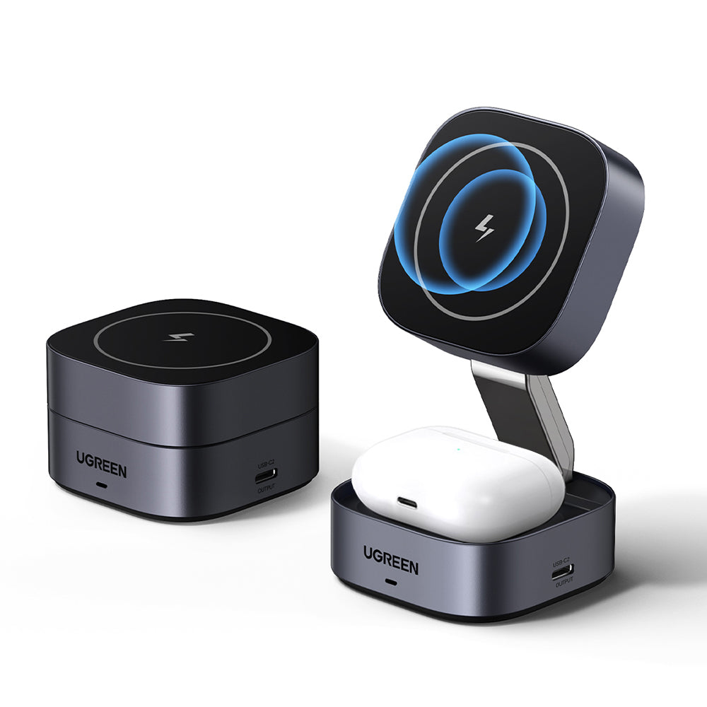 Caricabatterie Wireless UGREEN W526 3in1, 20W, 1.67A, 1 x USB-C, Nero