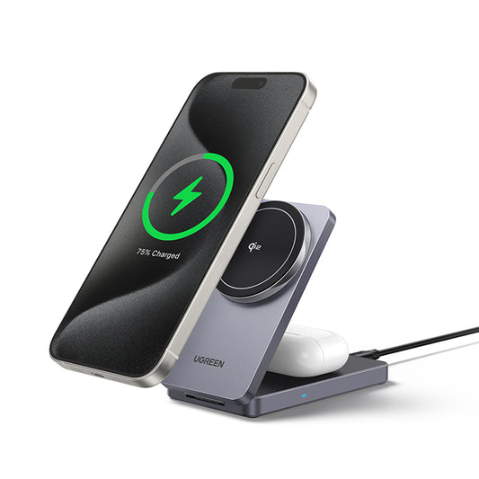 Caricabatterie Wireless UGREEN W706 2in1, 20W, 1.67A, Nero