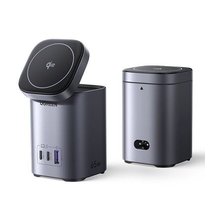 Caricabatterie Wireless UGREEN X555 4in1, 65W, 3.25A, 1 x USB-A - 2 x USB-C, Grigio