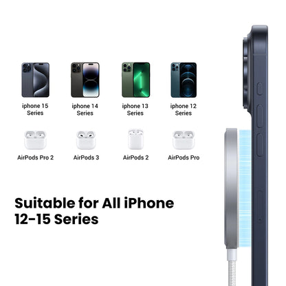 Caricabatterie Wireless UGREEN W703, 15W, 1.67A, Nero
