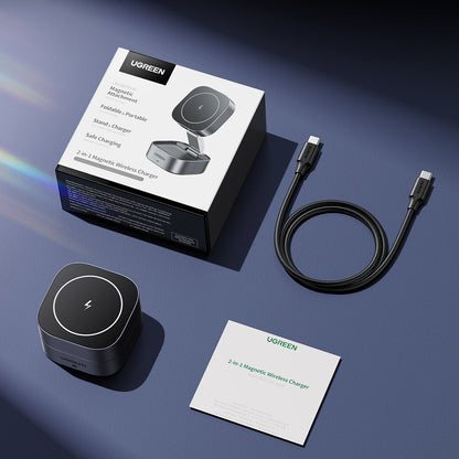 Caricabatterie Wireless UGREEN W526 3in1, 20W, 1.67A, 1 x USB-C, Nero