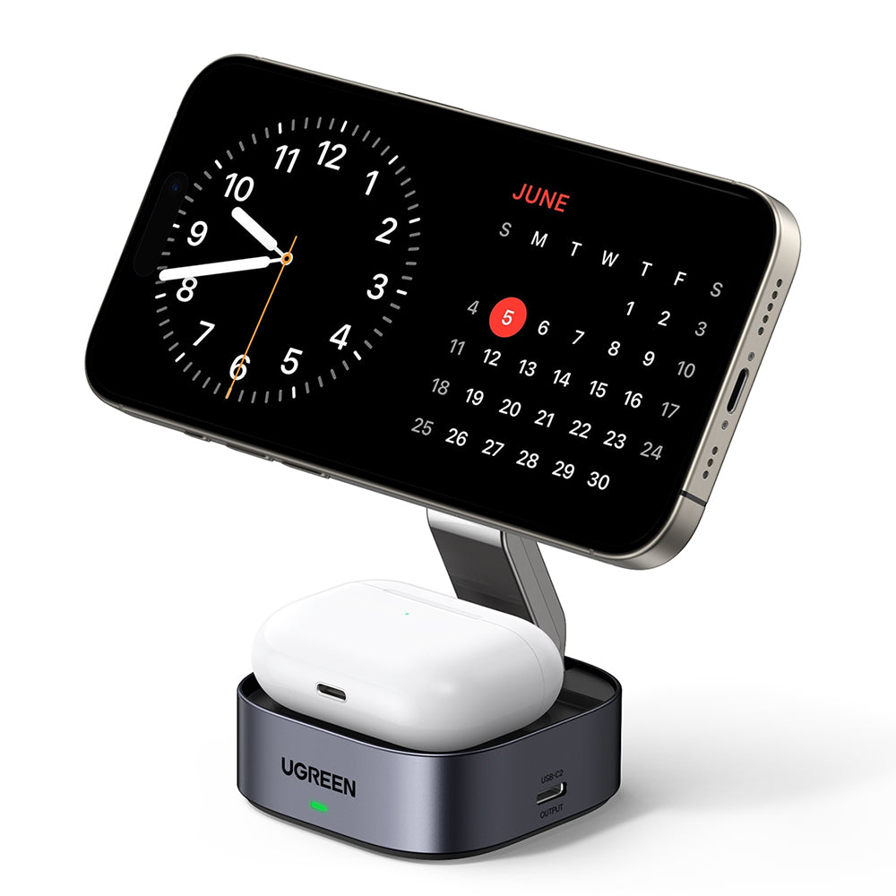 Caricabatterie Wireless UGREEN W526 3in1, 20W, 1.67A, 1 x USB-C, Nero