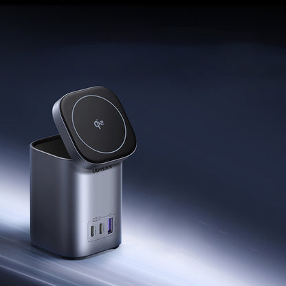 Caricabatterie Wireless UGREEN X555 4in1, 65W, 3.25A, 1 x USB-A - 2 x USB-C, Grigio