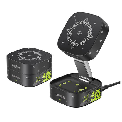 UGREEN Genshin Impact Edition W702 2-in-1 Wireless Network Charger, 25W, 1.67A, 1 x USB-C, Black
