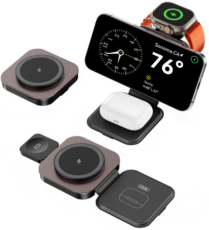 Wireless Network Charger XO Design CX035 3in1, 15W, 1.67A, Black, Resealed