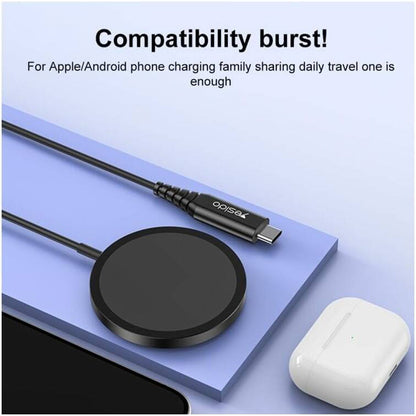 Caricabatterie Wireless Yesido DS21, 15W, 1.67A, Nero