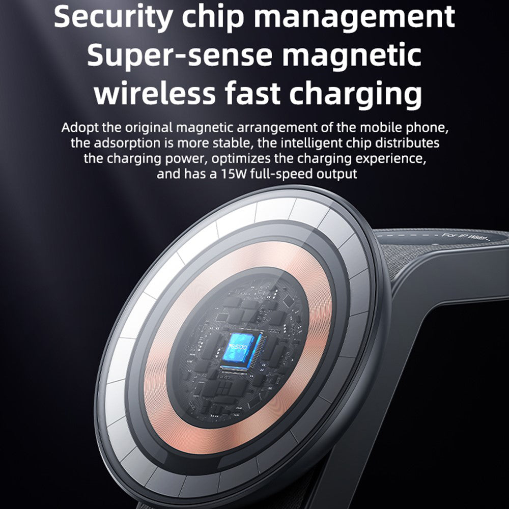 Caricabatterie Wireless Yesido DS26 3in1, 15W, 1.67A, Grigio