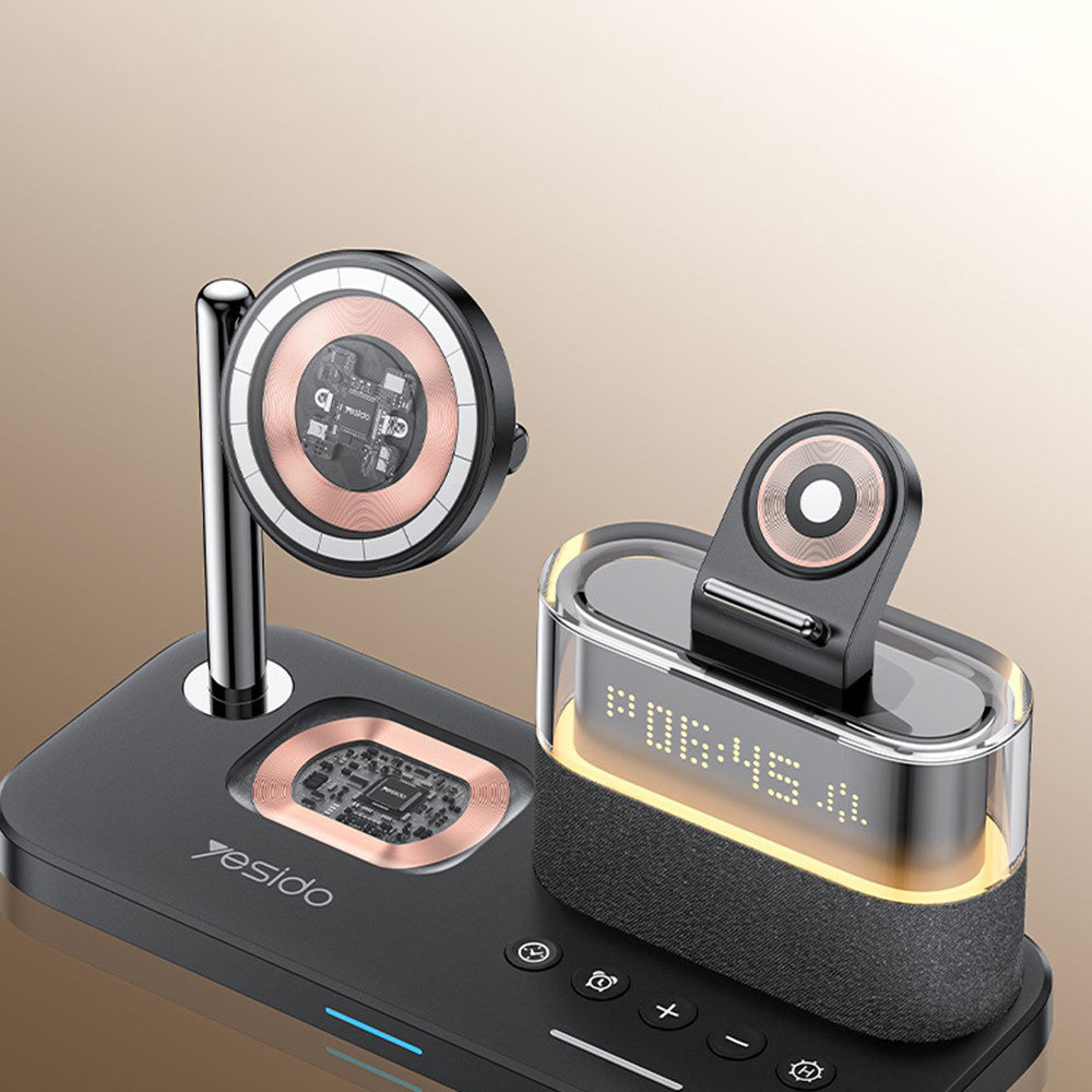 Caricabatterie Wireless Yesido DS37 Display 3in1, 25W, 1.67A, Nero