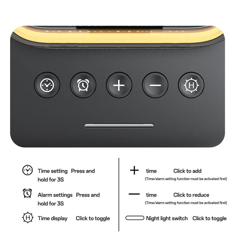 Caricabatterie Wireless Yesido DS37 Display 3in1, 25W, 1.67A, Nero
