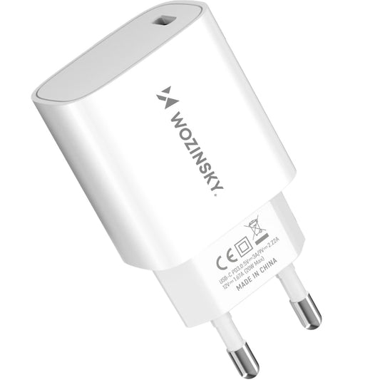 Caricatore da rete WZK WGWCCW, 20W, 3A, 1 x USB-C, Bianco