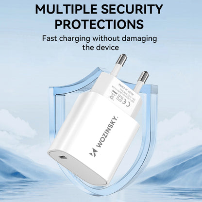 Caricatore da rete WZK WGWCCW, 20W, 3A, 1 x USB-C, Bianco