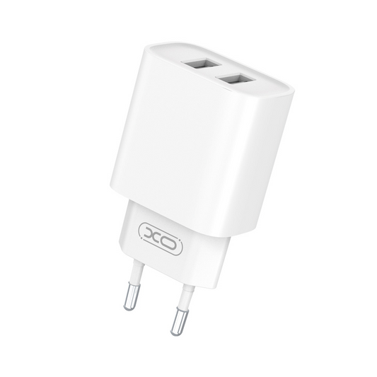 Caricabatterie Retea XO Design CE02C, 10.5W, 2.1A, 2 x USB-A, Bianco