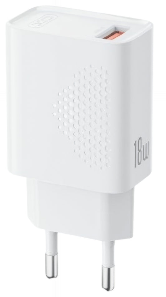 Caricabatterie Retea XO Design L159, 18W, 3A, 1 x USB-A, Bianco