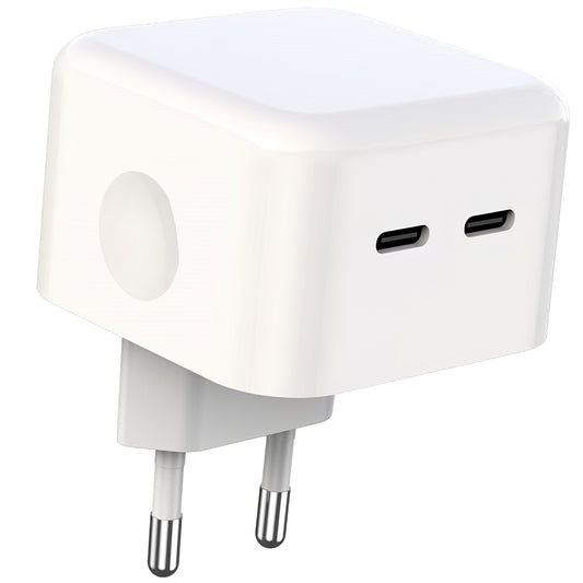 Caricabatterie Retea XO Design L102, 35W, 3A, 2 x USB-C, Bianco