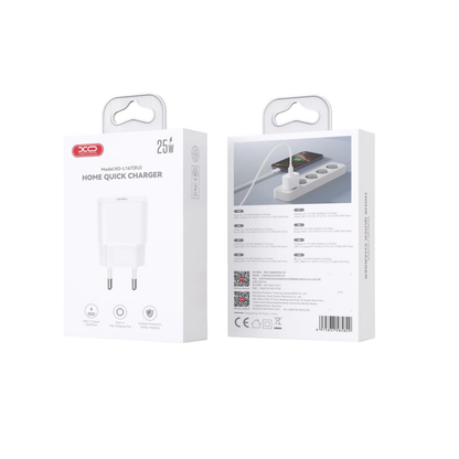 Caricabatterie Rete XO Design L167, 25W, 3A, 1 x USB-C, Bianco