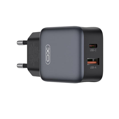 Caricabatterie Rete XO Design L156, 30W, 3A, 1 x USB-A - 1 x USB-C, Nero